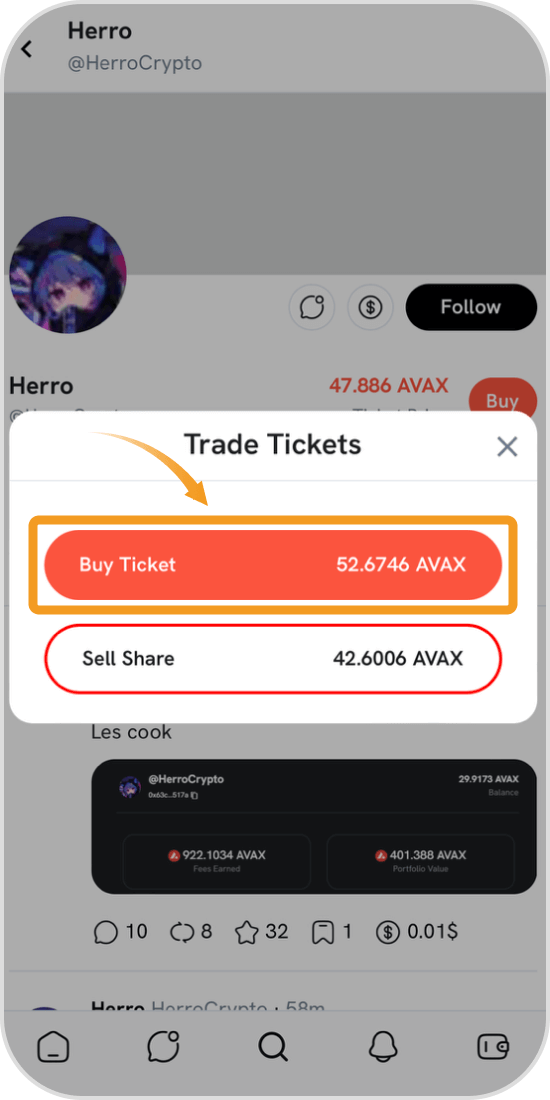 Ticketの購入画面