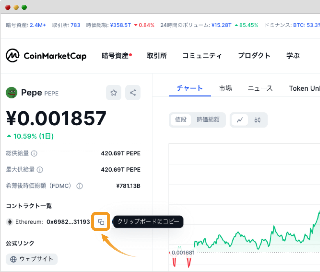 CoinMarketCap画面