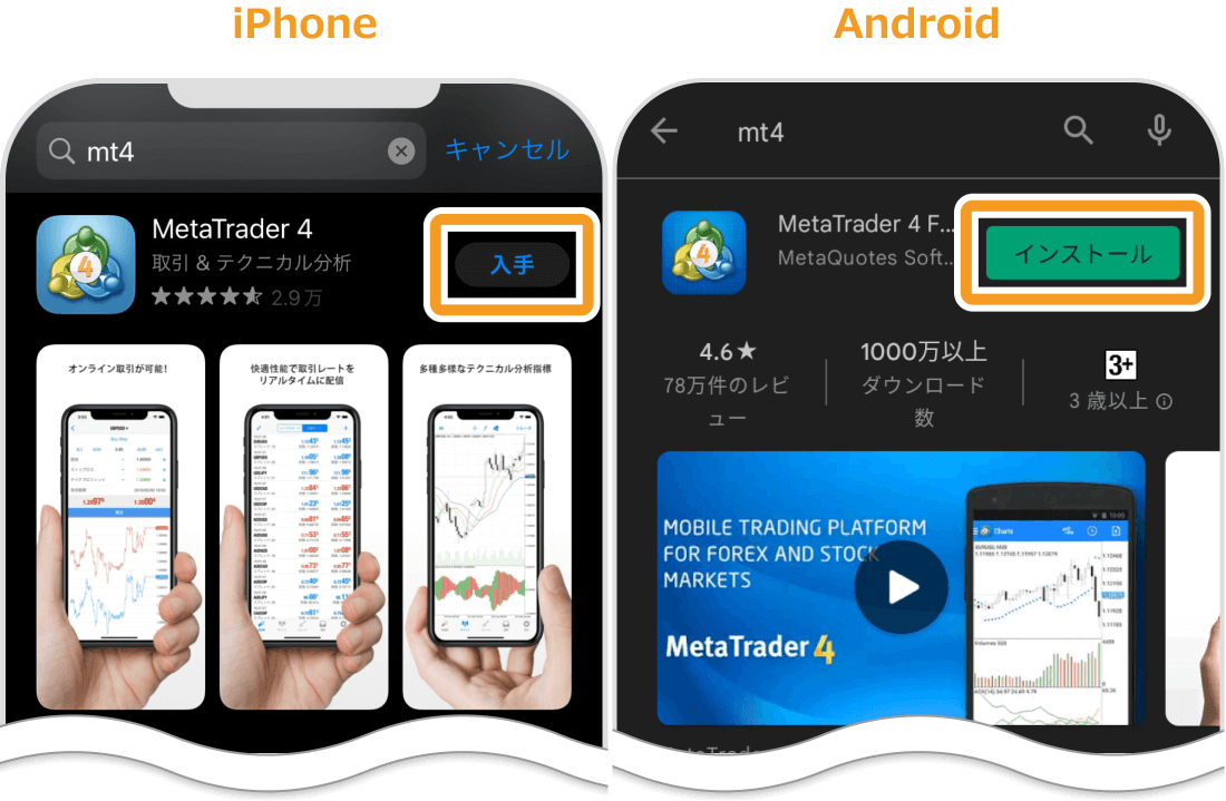 MT4スマホアプリのインストール