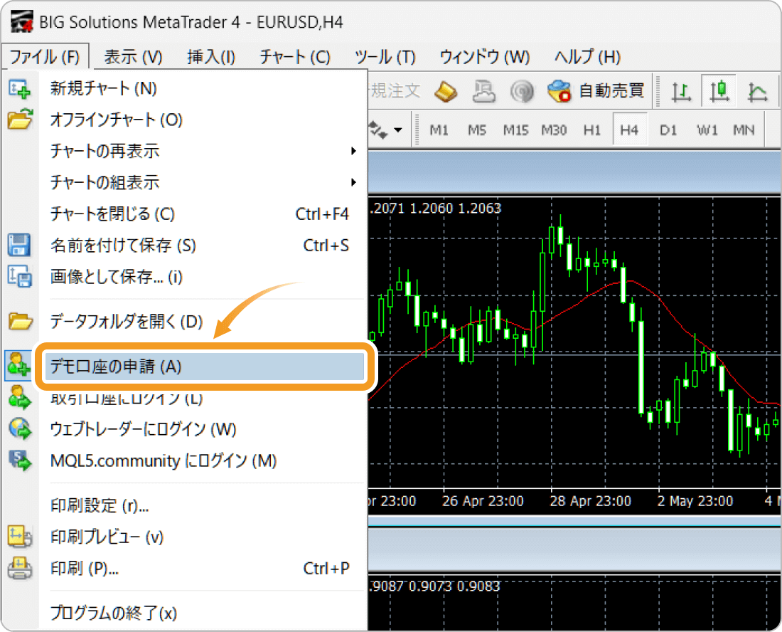 デモ口座の申請