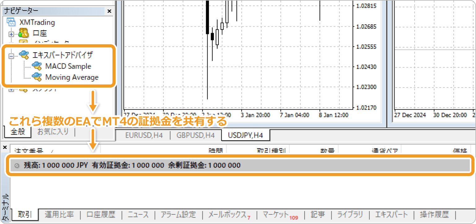 複数のEAで同じ口座を共有