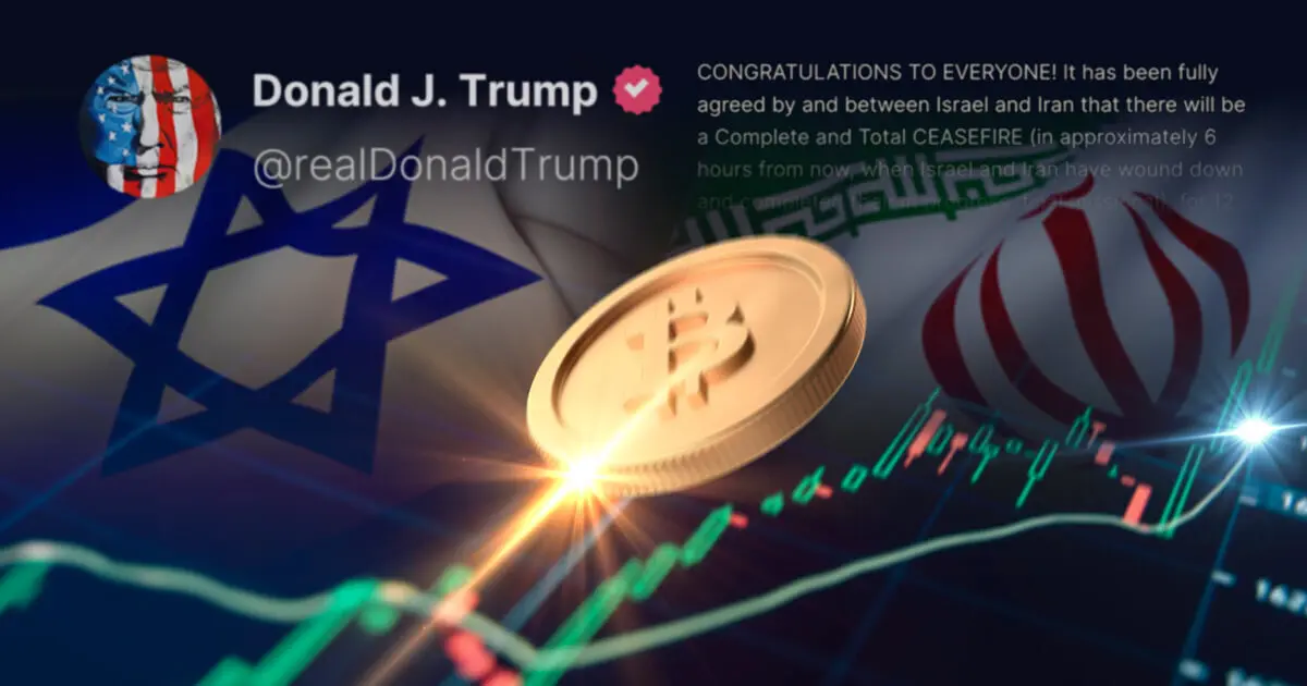 【速報】イラン・イスラエル停戦報道でビットコイン反発、一時10万6,000ドル突破