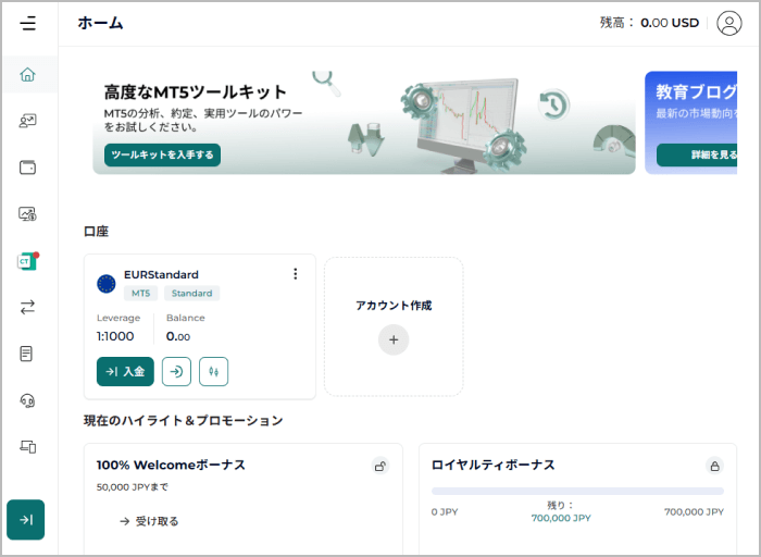FXGT会員ページ