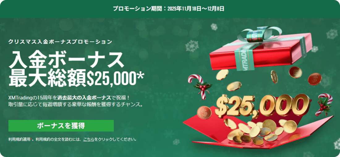 XMTradingクリスマス入金プロモ