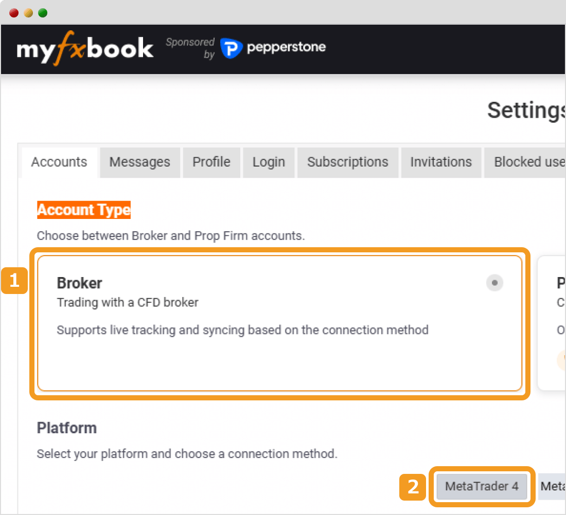 Myfxbookとの連携手順・2