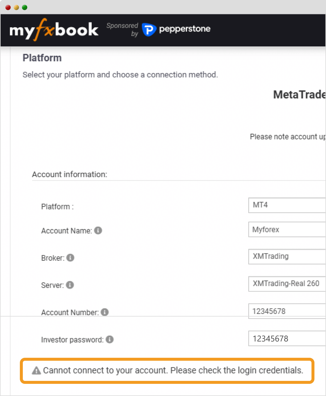 Myfxbookとの連携手順・4