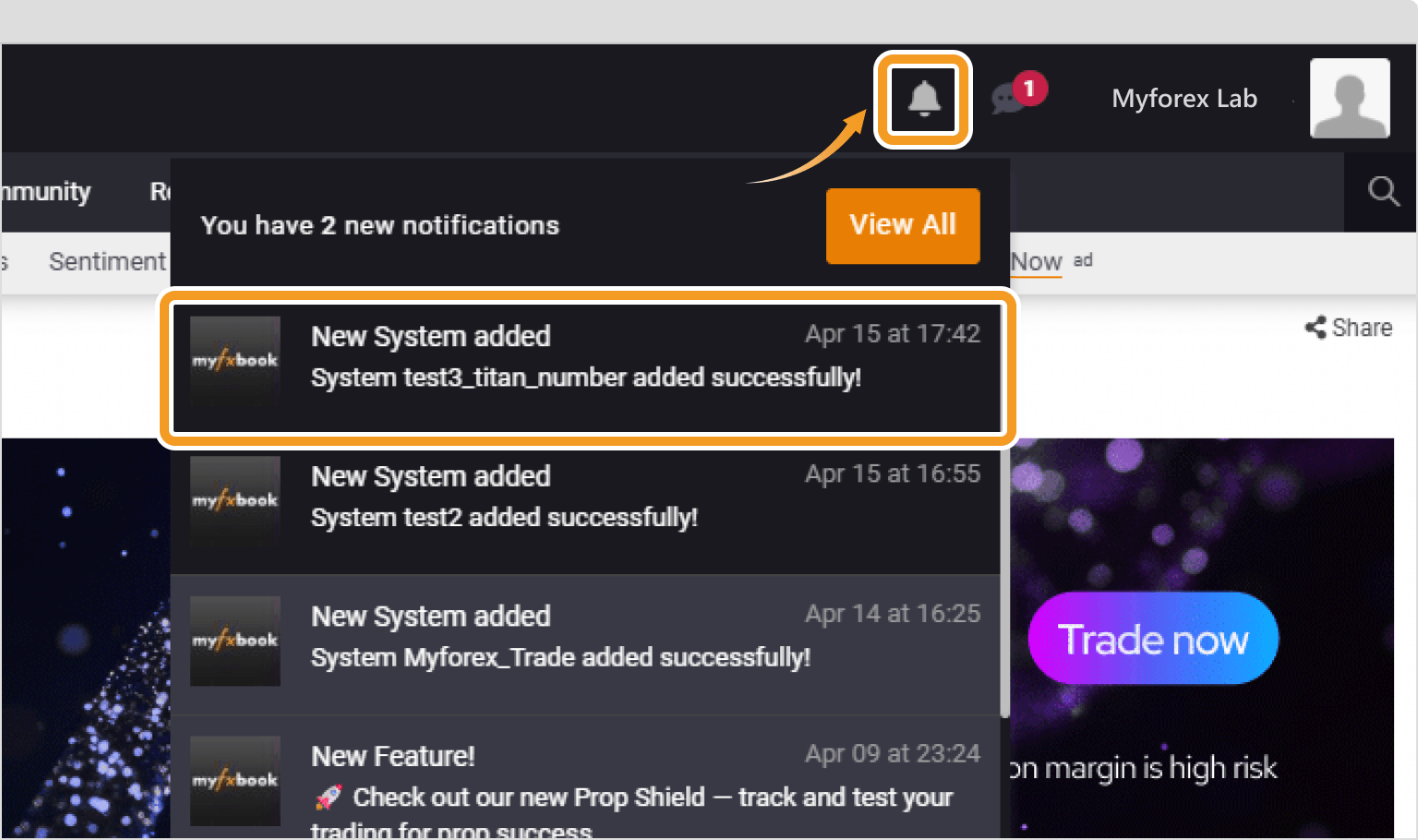 Myfxbookとの連携手順・10
